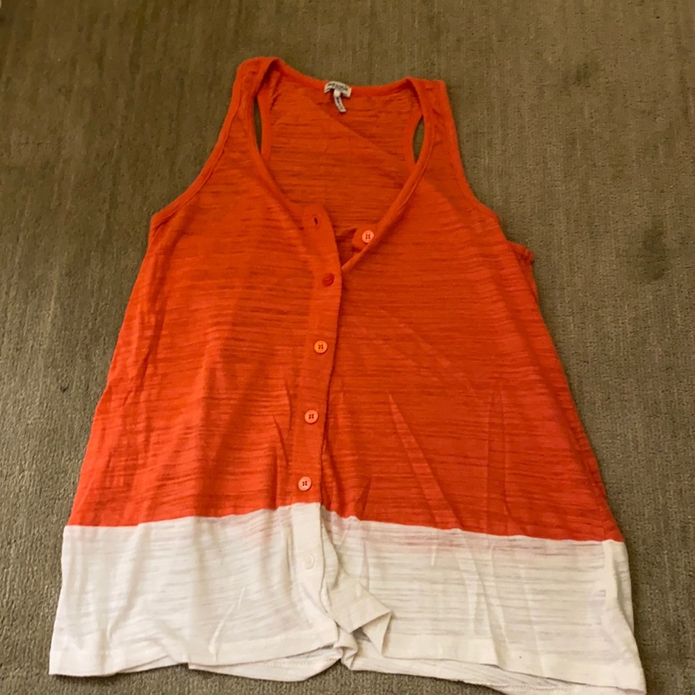Splendid Orange Button Tank Top - image 1